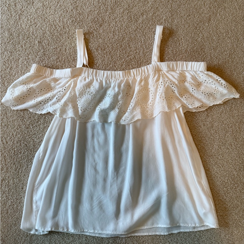 Jessica Simpson White Off-Shoulder Top Size L